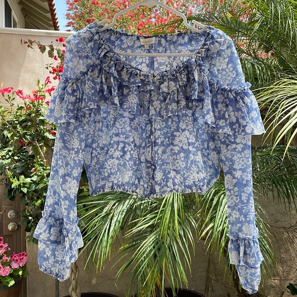 LoveShackFancy | Ruffle Popover Blouse - Picture 4 of 8